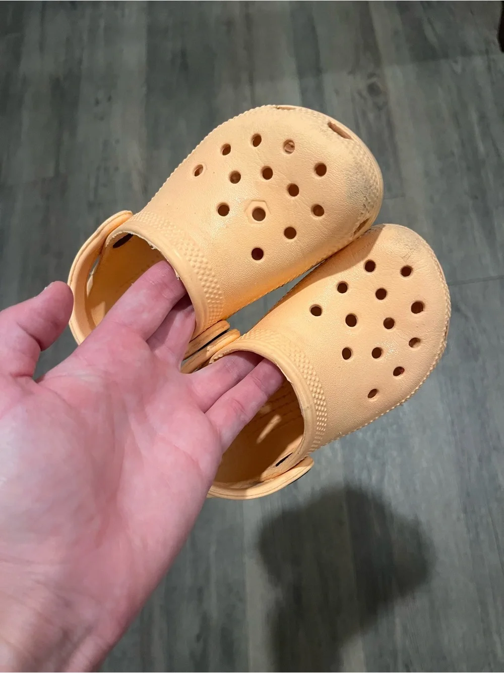 Toddler Crocs in Peach